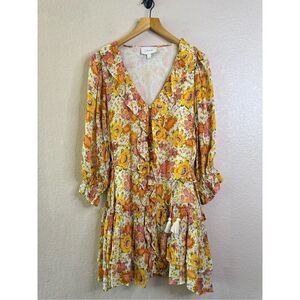 Cleobella Floral Mini Dress - Orange and Yellow